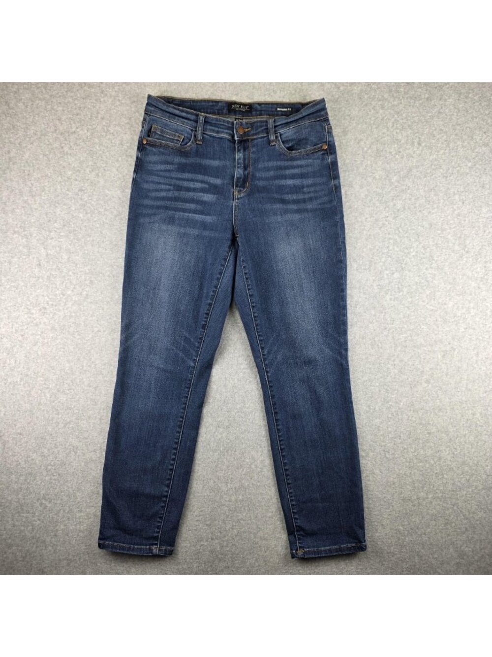 Judy Blue Jeans Womens 9/29 Boyfriend Fit Medium Wash Stretch Denim Relaxed